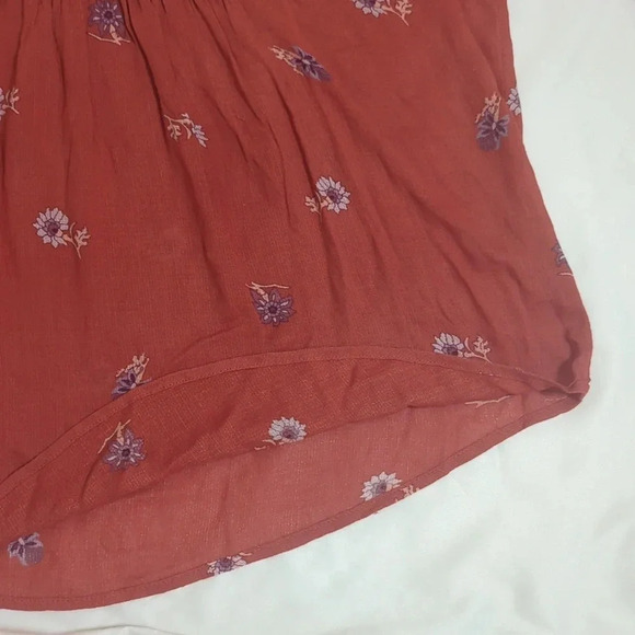 Lucky Brand Floral Peasant Top, Color Rust Size L - Picture 9 of 14